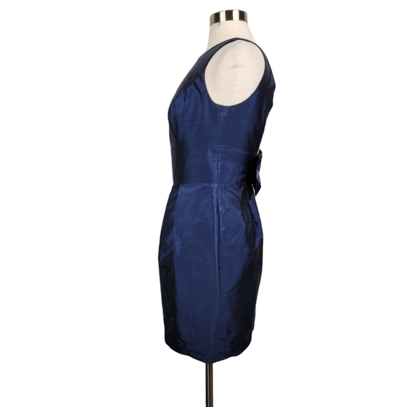Alfred Sung D523 Midnight Blue Open Back Bow Dress Women's Size 4 - Picture 3 of 13